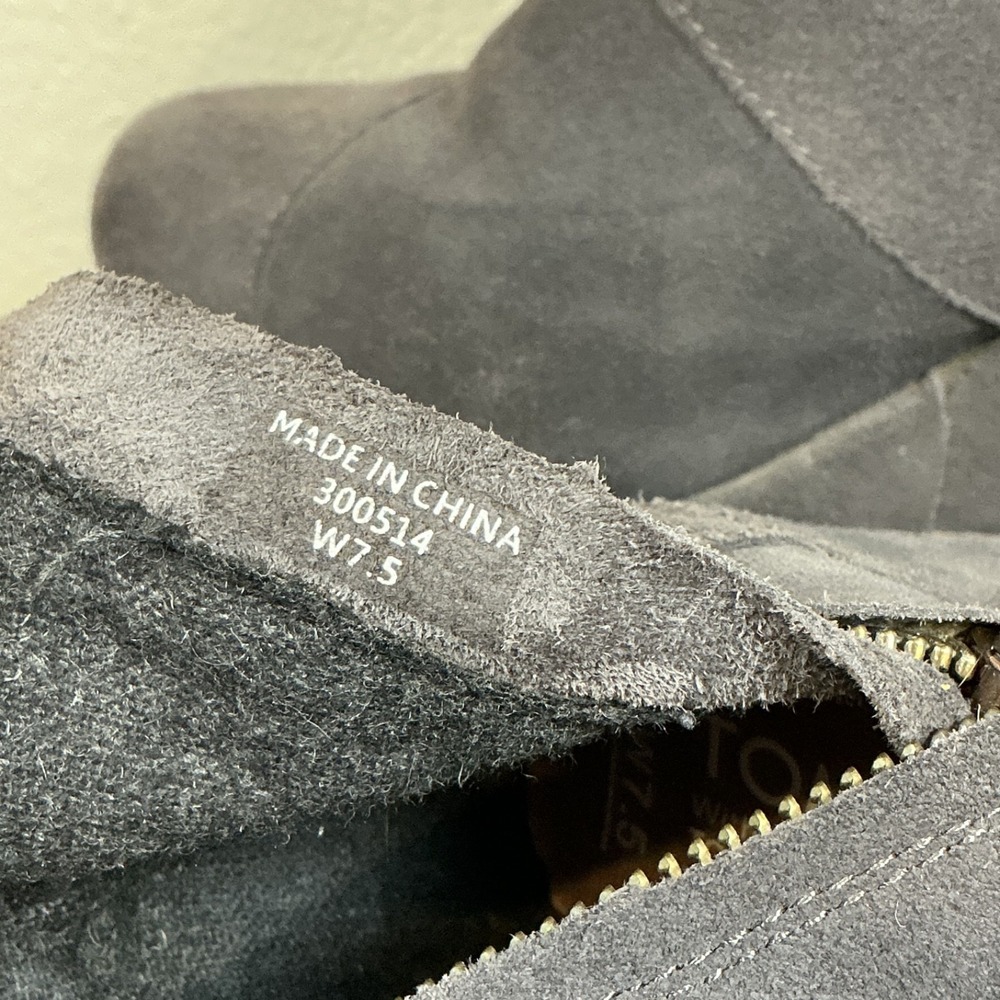 Women's Toms Nepal Side Zip Wedge Ankle Boots Booties Shoes Size 7.5 Gray‎ Suede - Picture 9 of 9